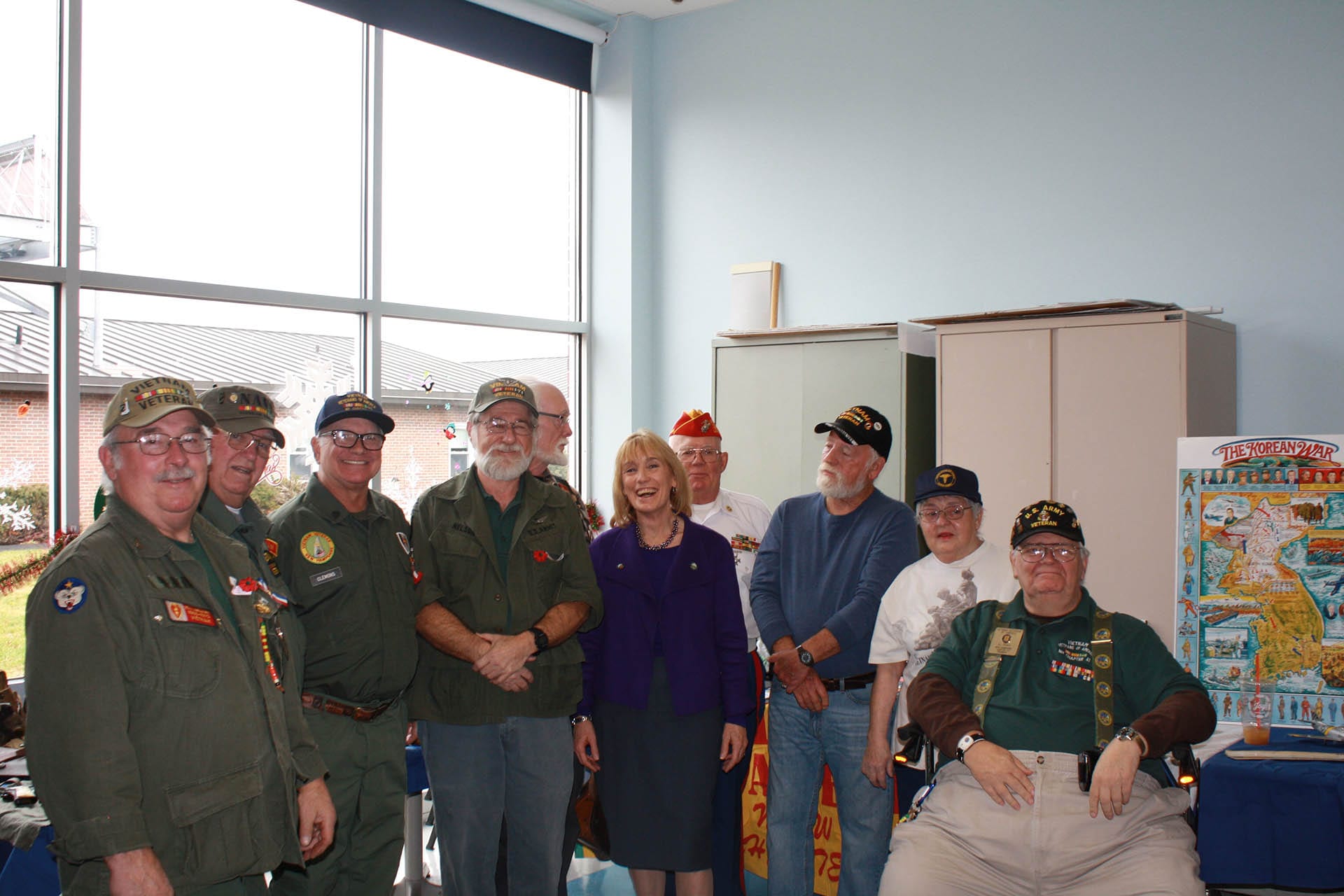 Some Chapter 41 members at an event at the Veterans Home with Senator Maggie Hassan.